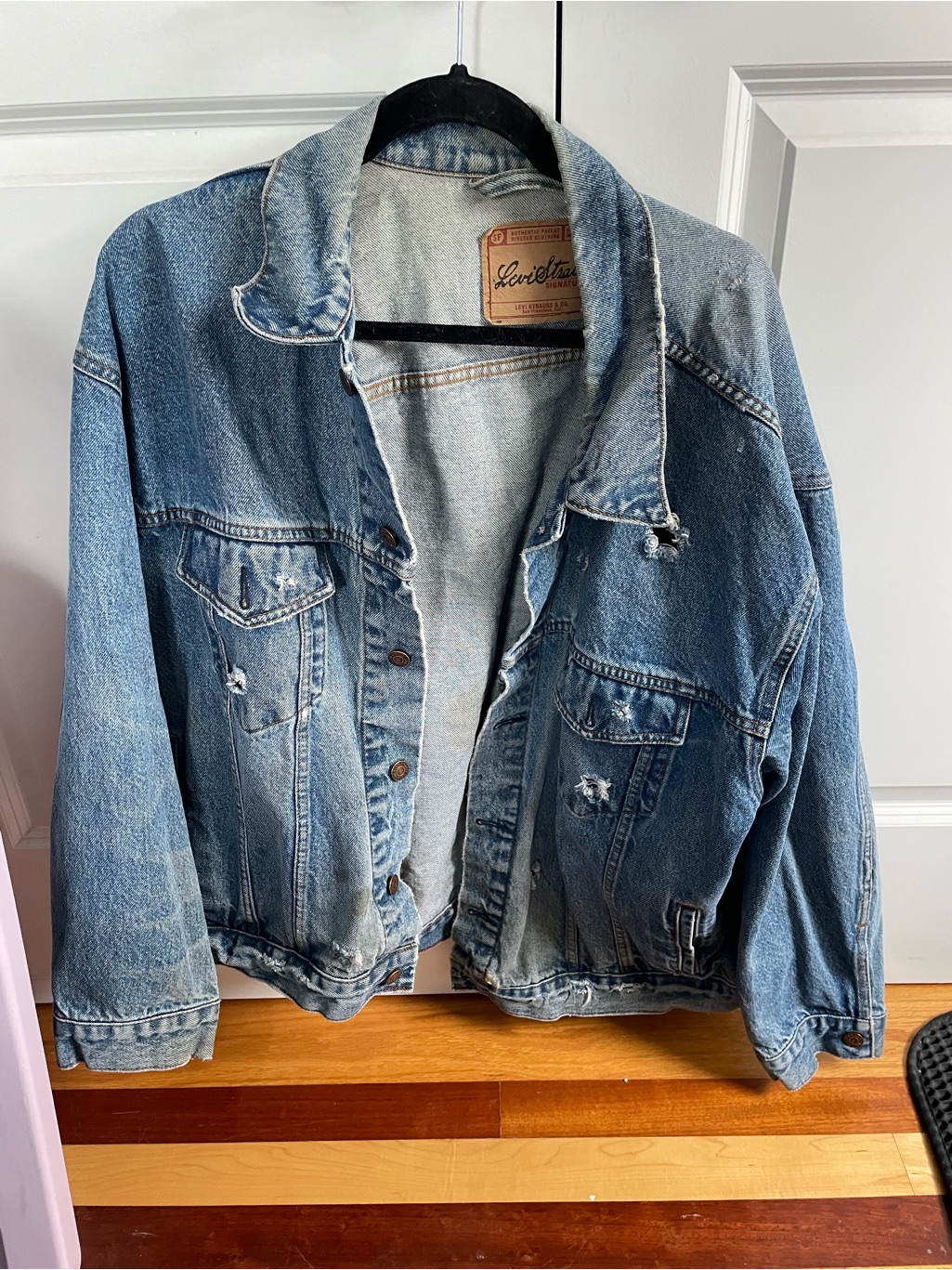 Levi's Light Blue Denim Jacket With Leather Patch